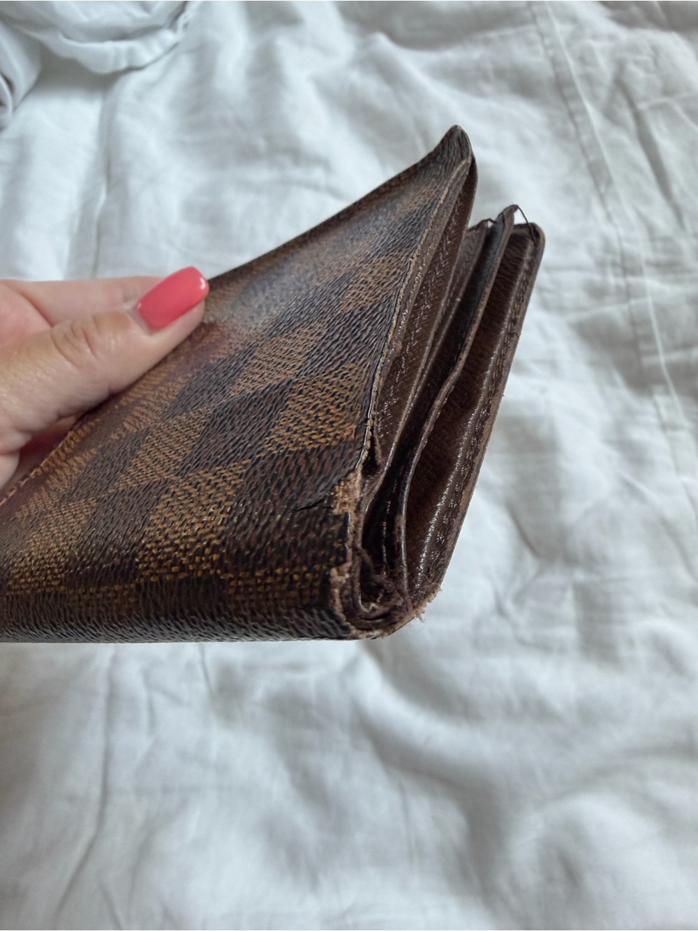 Louis Vuitton Damier Ebene Bifold Bill Card Wallet Mens Womens Made in France - Picture 4 of 9